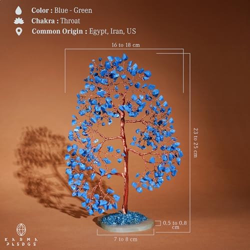 Crystal Tree of Life Birthday Gifts for Women, Men, Frineds, Handmade Turquoise Chakra Healing Tree for Home, Room