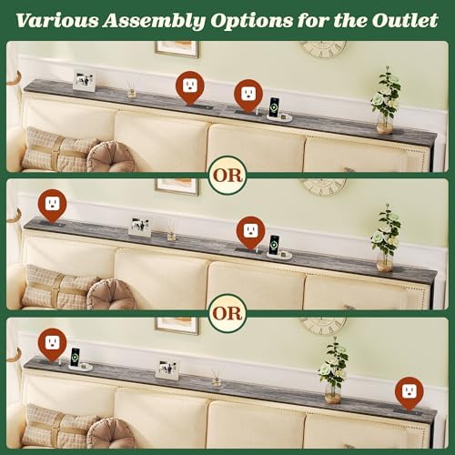 SUPERJARE 102.4 inch Narrow Behind Couch Table -AST044H