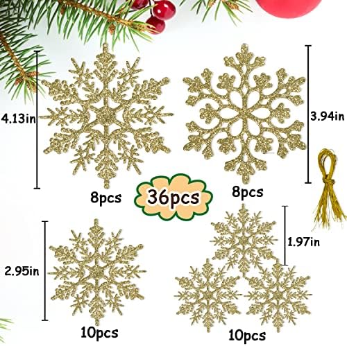 kockuu Glitter Snowflake Ornaments for Christmas Tree Decorations
