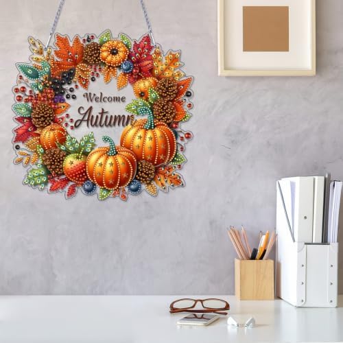 VODAPYC Welcome Autumn Diamond Art Hanging Kits for Adults