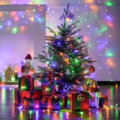 JMEXSUSS Connectable 91.5ft 250 LED Multicolor Christmas Lights Indoor