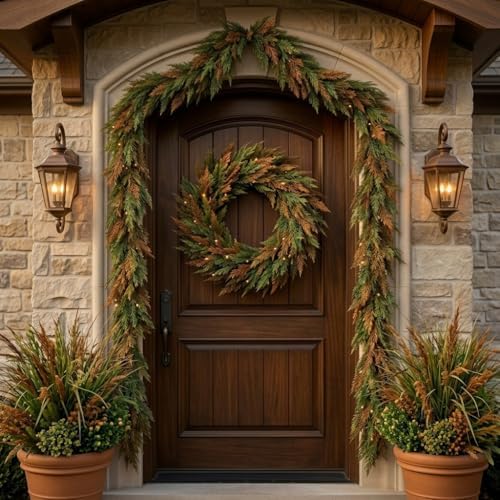Valery Madelyn 6ft Artificial Norfolk Fall Garland for Mantle