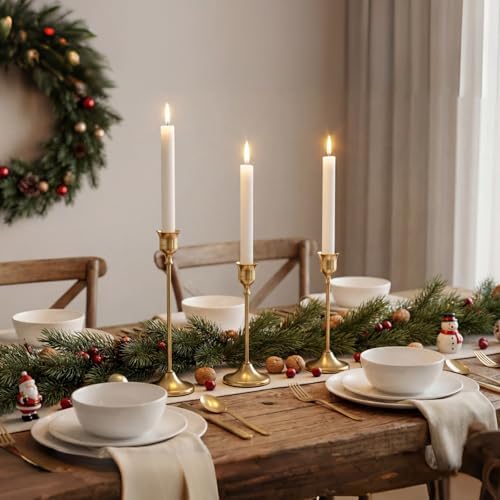 Set of 6 Brass Gold Candle Holders Metal Candlestick Holders Home Decor