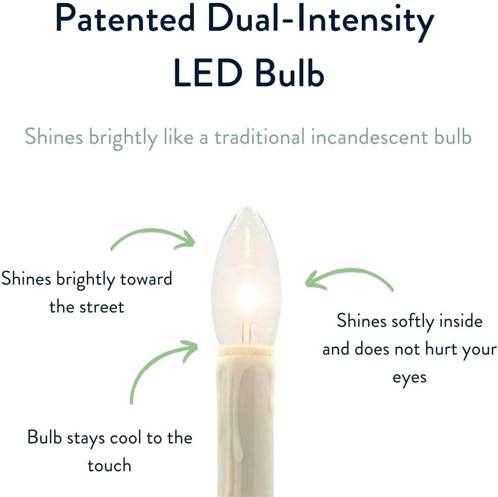 Celestial Lights Set of Four Battery Operated Remote Programmable Window Hugger Candle for Narrow Window Sills Daily