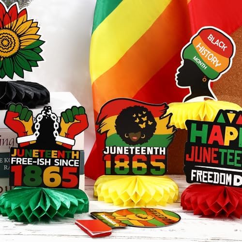 Juneteenth Decorations, Free-ish Since 1865 Honeycomb Centerpiece