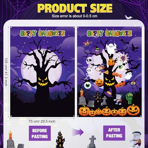 MiniInflat 36 Pcs Halloween Felt Board 3.4FT, 36, Tree