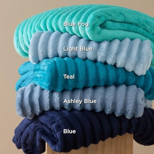 Bedsure Soft King Size Blankets for Bed Blue Fog 108"x90"
