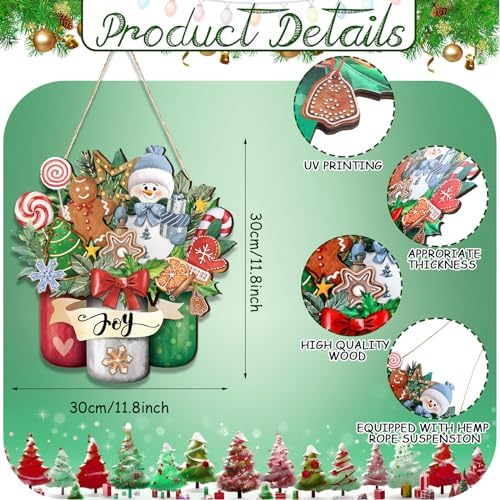 Boao Christmas Welcome Door Hanger, Snowman Door Sign Decor