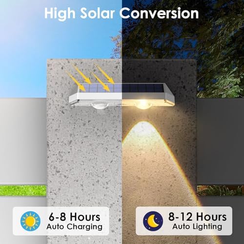 12 Pack Solar Fence Lights Outdoor Waterproof LED - 3000/4000/6000K 3 Mode, IP65 Waterproof Fence Lights Solar Powered