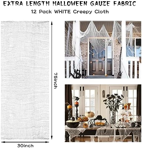 Riare 12pcs Halloween Creepy Cloths, Halloween Fabric Yard Outdoor Decor