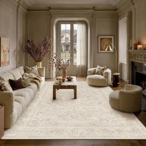 10x14 Light Cream Neutral Area Rug