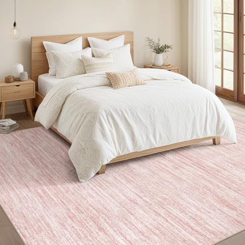 Nakagishi Boho 8x10 Area Rug Living Room Rugs Machine Washable Pink