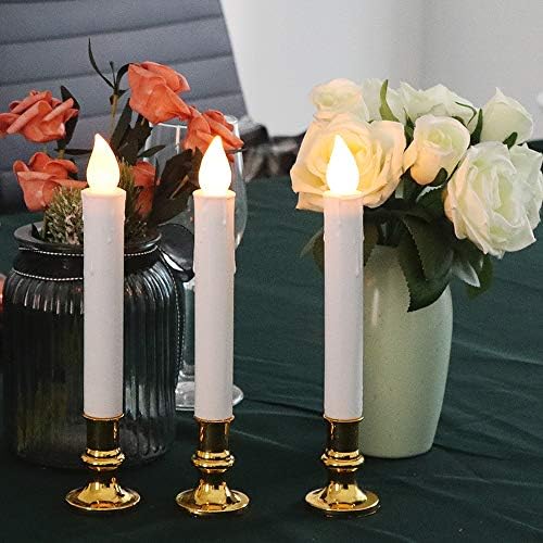 Wondise Flameless Window Taper Candles with Remote and Timer