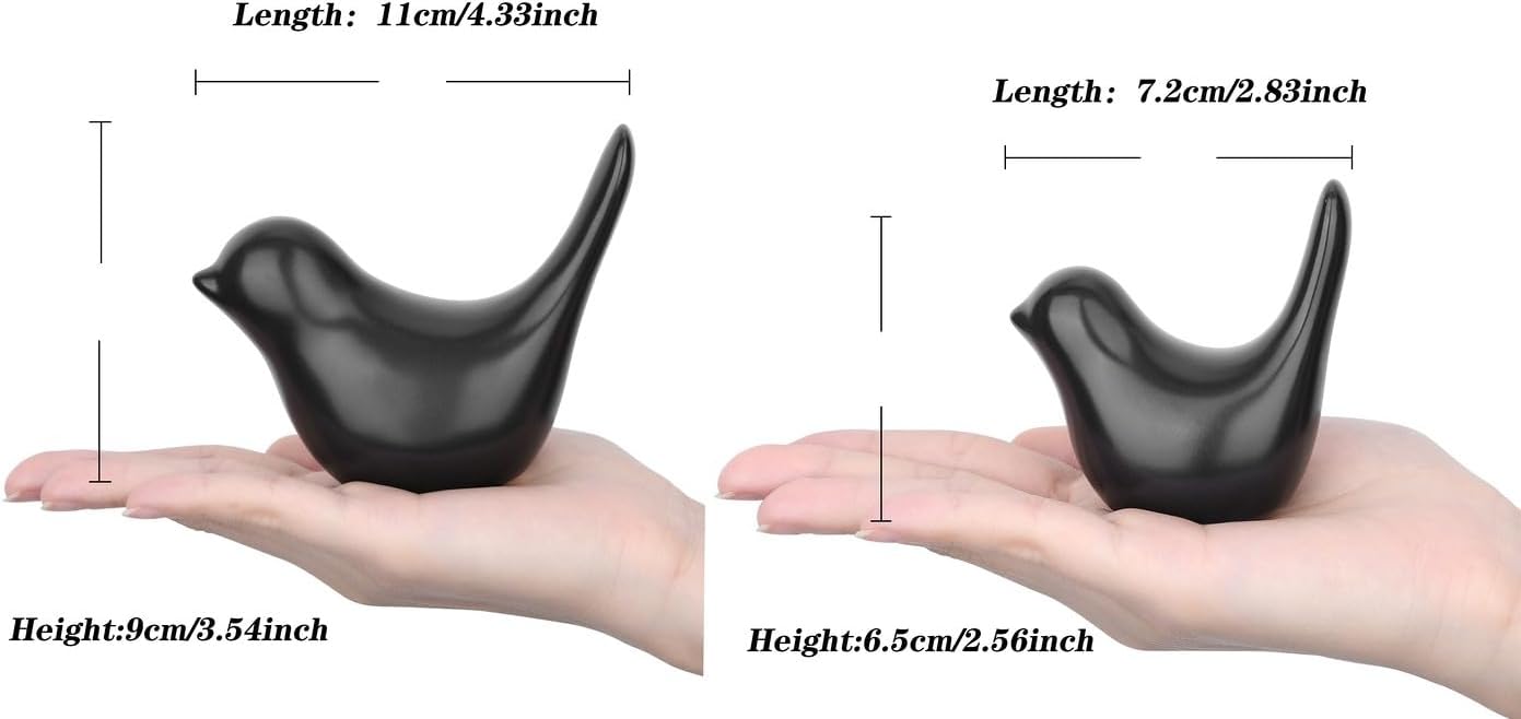 Small Birds Statues Modern Style Home Decor Birds Small Animal Sculpture / Black