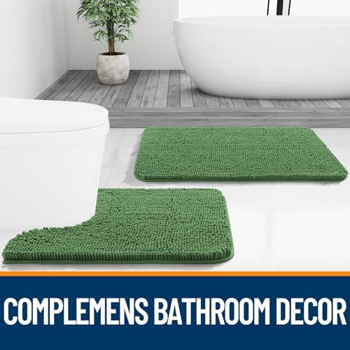OLANLY Bathroom Rugs 30x20, Extra Soft Absorbent Chenille Bath Rugs
