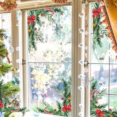 Christmas Window Clings Pine Tree Leaves Stickers