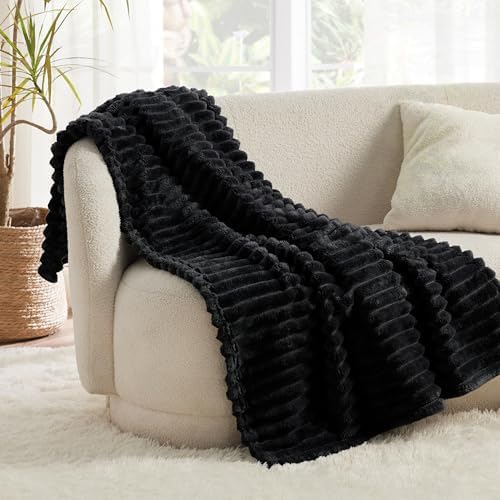 Bedsure Soft Black Throw Blanket for Couch Decor Gifts 50"x70"