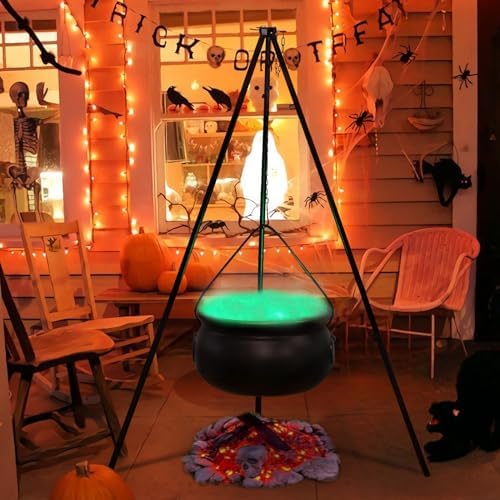 Halloween Decorations Outdoor - Large Witches Cauldron on 54" Tripod