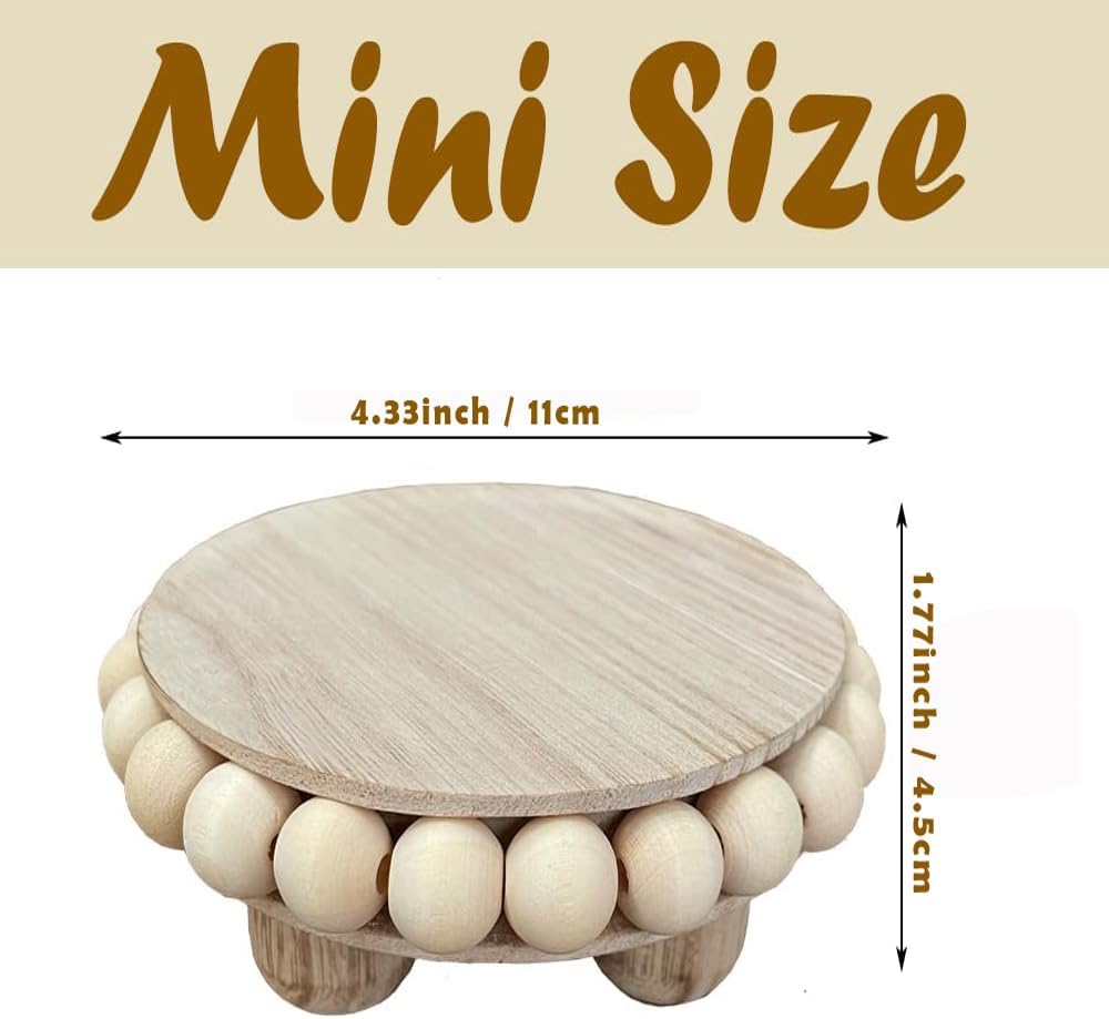 Small Wood Risers for Display / Mini Light Brown / 4 Inch / Set of 3