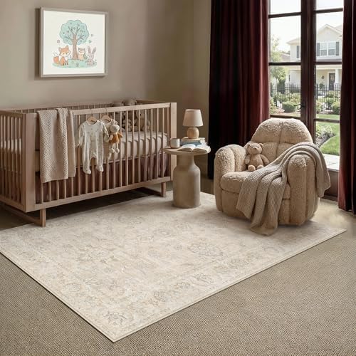 4x6 Light Cream Neutral Area Rug