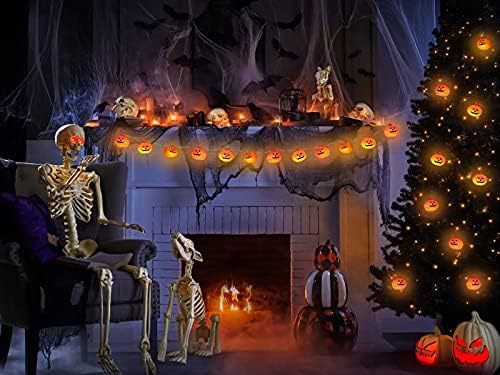Runleo Halloween Lights Battery Operated, Pumpkin String Light Decorations