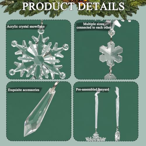 Crystal Ornaments for Christmas Tree Winter Wonderland Decorations