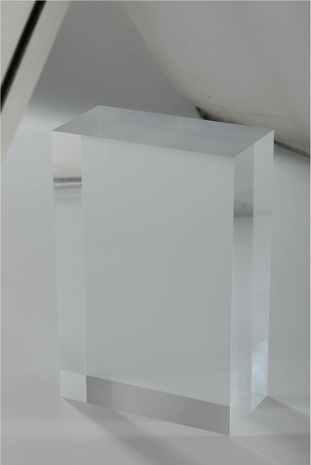 CiaoHER 2in Thickness Solid Acrylic Cube Display Block 2" x 4" x 6" | Clear Polished, Pedestal Stand Riser, Solid Base