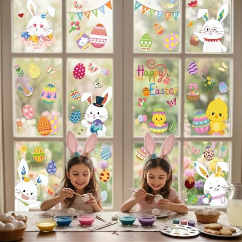 Holiday Window Clings for Home Decorations (Easter Party)