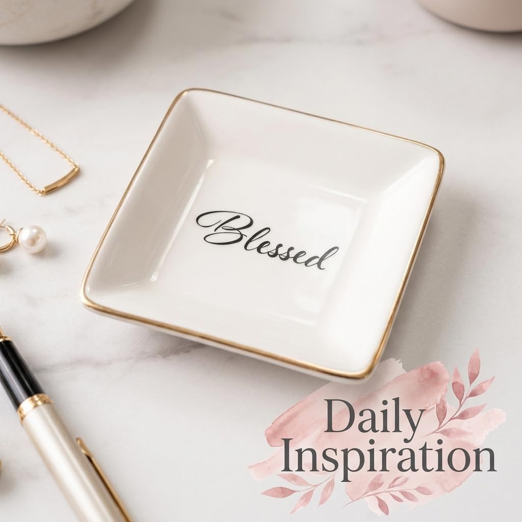 Ceramic Jewelry Dish or Ring Holder / Blessed
