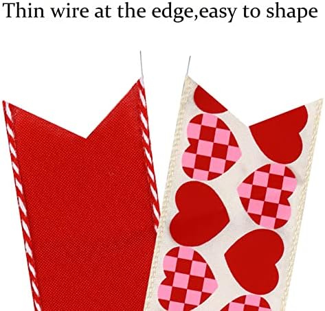 Valentines Day Tree Decorations, Valentine Tree Topper Bow with Red and Pink Heart for Valentines Day Wreath Wedding Holiday Party Wall Home Front Door Outdoor Decor