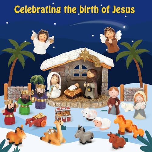 Nativity Advent Calendar 2026 for Kids - 24 Days of Nativity Set for Kids