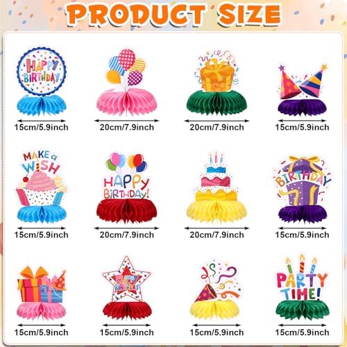 NatNarr Birthday Table Decorations Happy Birthday Honeycomb Centerpieces