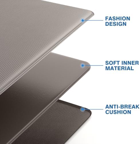 StepRite Kitchen Mats, 2PCS Kitchen Rugs, Cushioned Anti Fatigue Kitchen Mats for Floor, Non-Slip Standing Desk Mat