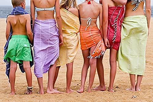 Turkish Beach Towel Oversized 39x71 Set of 6 | 100% Cotton Turkish Bath Towels Sand Free Quick Dry Towel Extra Large