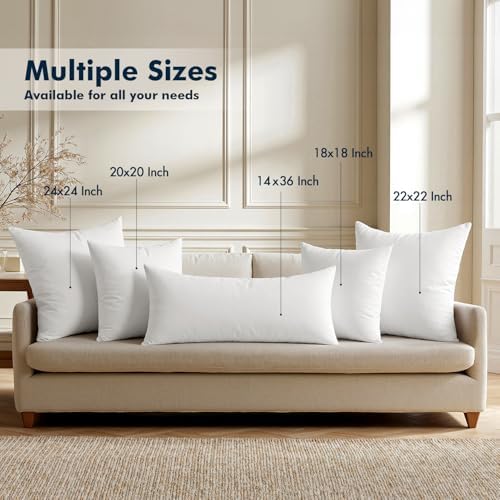 MIULEE 14x36 Inch Throw Pillow Insert, Decorative Pillows for Couch Bed