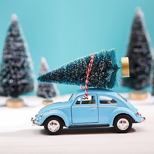 KUUQA 28Pcs Mini Christmas Trees Sisal Snow Frost Bottle Brush Trees