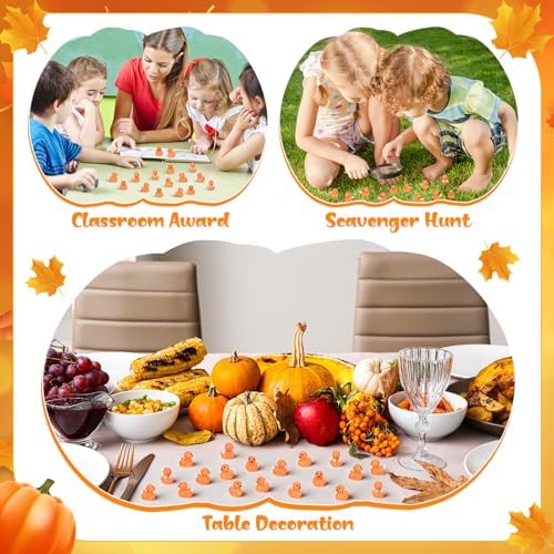 50 Pcs Thanksgiving Resin Ducks Dressed As Turkeys