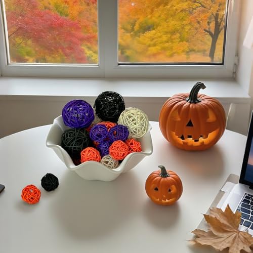 20 PCS Halloween Decorative Balls for Bowls, Black Purple White