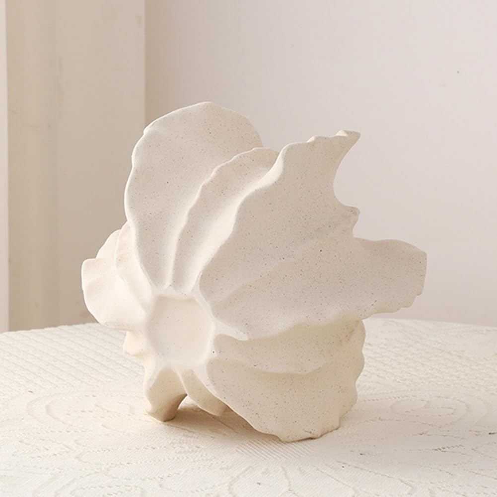 White Ceramic Vase Modern Home Decor / White-8