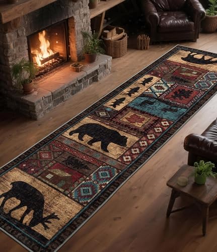 YIHOUSE Washable Rustic Cabin Runner Rug 2x8 Hallway