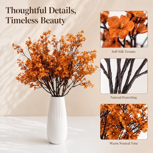 Mandy's 6 Bundles Artificial Orange Baby’s Breath Flowers