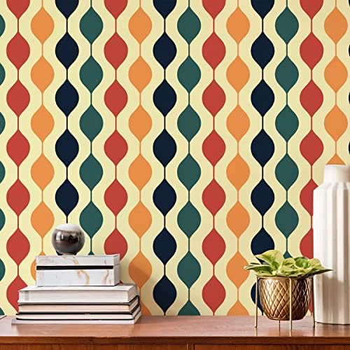 Retro Checkered Wallpaper Peel and Stick " Retro Geometric Wallpaper Checkered Contact / 15.7 x 118