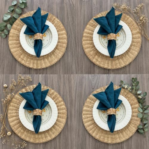 Set 6 Water Hyacinth Napkin Rings, Handwoven by Laquedecraft