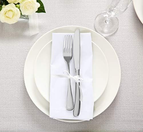 Utopia Kitchen Cotton Blend White Cloth Napkins [12 Pack, 20x20 Inch]