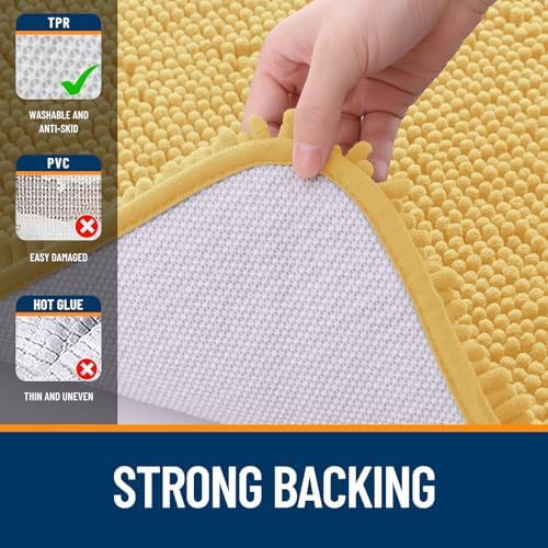 OLANLY Bathroom Rugs 36x24, Extra Soft Absorbent Chenille Bath Rugs