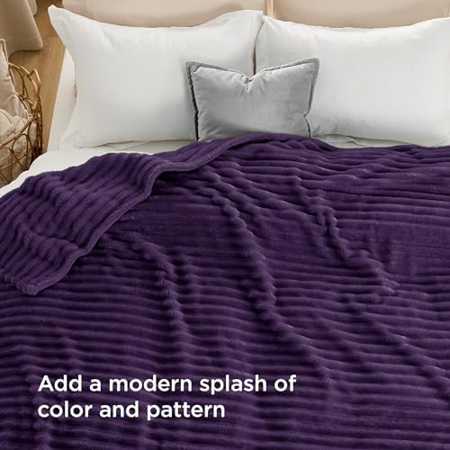 Bedsure Soft King Size Blankets for Bed Purple 108"x90"