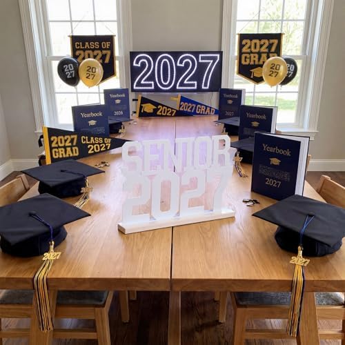 Cinnvoice Senior 2027 Sign Metal Class of 2027 Table Decorations