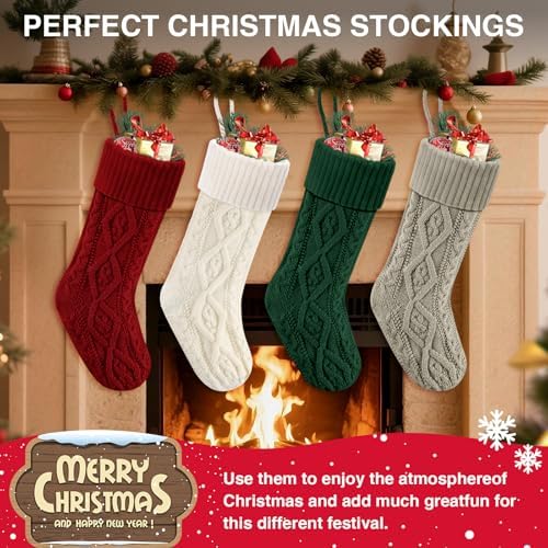 Christmas Stockings 18" Knitted Stocking Christmas Decorations