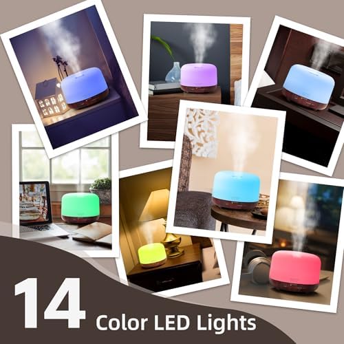 ASAKUKI Essential Oil Diffuser for Home, 500ML Aromatherapy Humidifier
