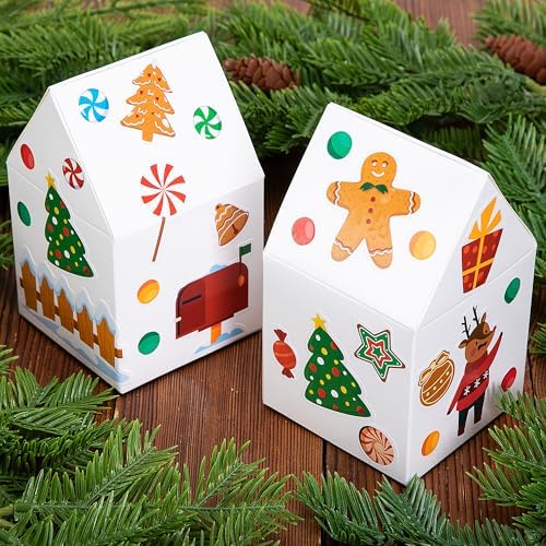 52 Set Christmas Crafts Gingerbread House Kit, Cardboard House Decorations